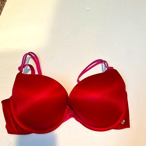 Red/Pink Victoria's Secret Very Sexy Padded Demi Bra 36D - Picture 1 of 6